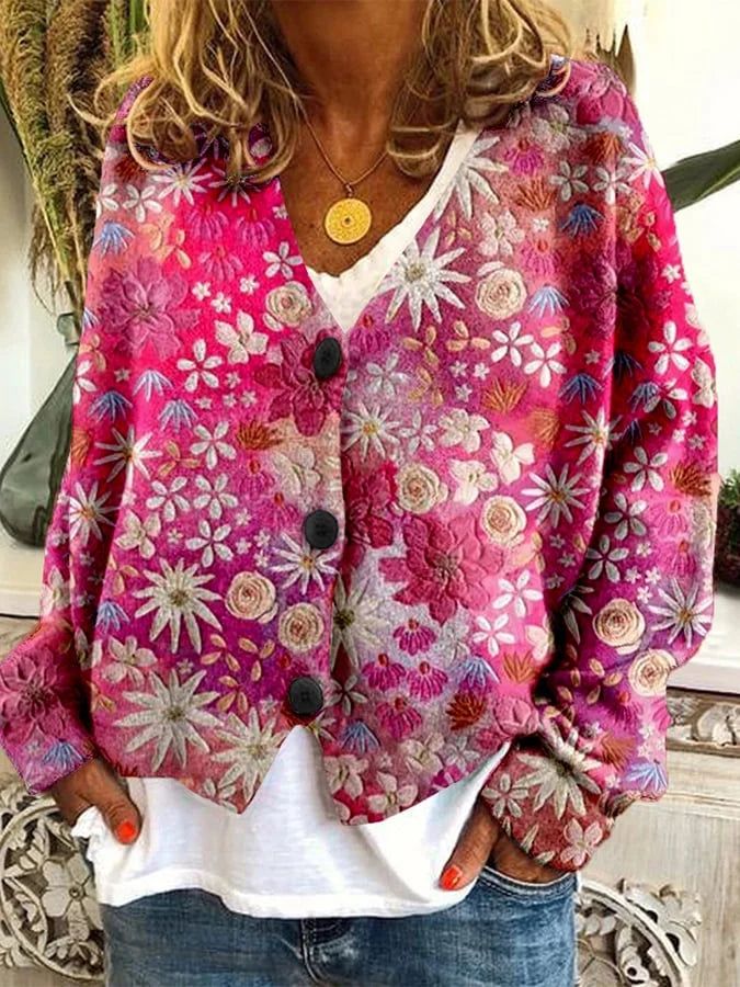Sovelle - Pink Superior Comfort Printed Cardigan