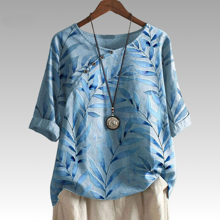 Larisa | Nature-Inspired Button Detail Top 1