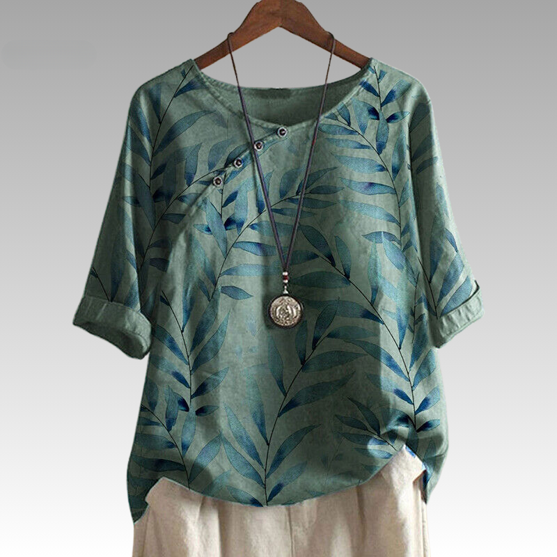 Larisa | Nature-Inspired Button Detail Top 1